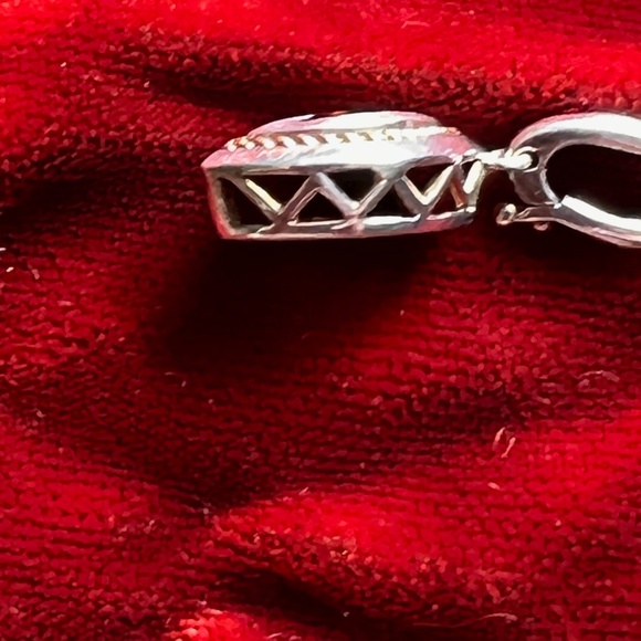 Garnet 925 W/ 18K Accents Italy Pendant W/ 925 Adjustable Italy Rolo 18" Chain - Picture 6 of 15